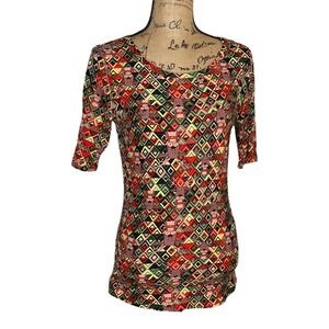 Lularoe Gigi Womens Fitted Top Shirt Size Small Multicolor Stretch (1288)